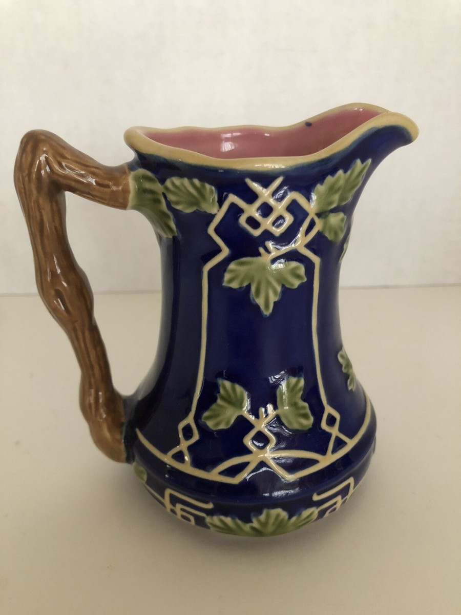 Glazed Majolica Andrea Sadek Gazebo Cobalt Blue Creamer/Mini