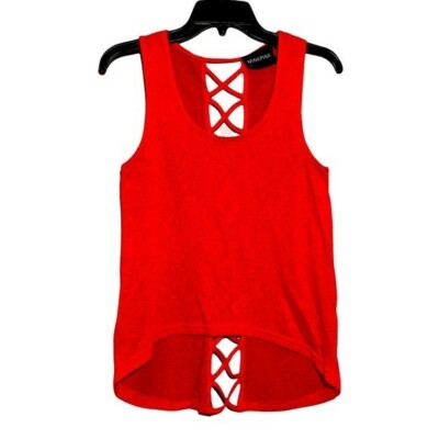 Minkpink Tank Top Women Size S Sleeveless Blouse Shirt Crisscross Casual Comfy