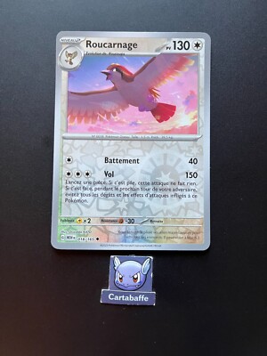 Roucarnage 018/165 Reverse – Coffret Myboost – 10 Cartes Pokémon Françaises – Écarlate Et Violet 3.5 – 151