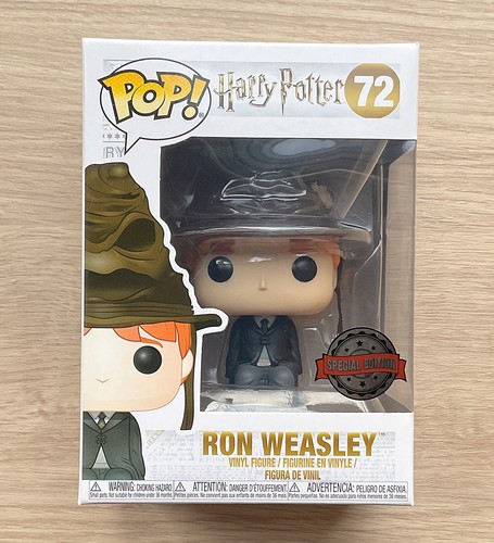 Funko Pop Harry Potter Ron Weasley With Sorting Hat #72 + Free Protector