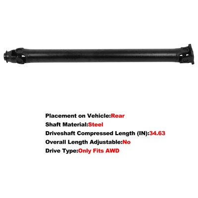 Rear Driveshaft PropShaft Assembly for Land Rover Freelander 99-06 AWD Automatic