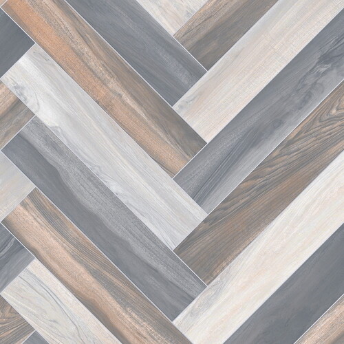 HERRINGBONE Cushion Floor VINYL FLOORING Brown Grey Kitchen Bathroom