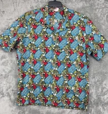 Vintage Captain Morgan  XL Camp Shirt Parrot Bay Button Up Hawaiian USA Made