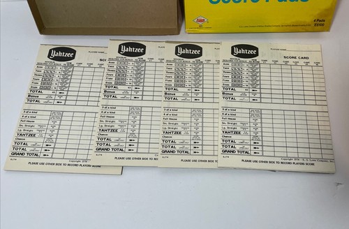 VTG Yahtzee 1975 Sealed Dice & Chips Plus Extra Score Pads(1973) Milton Bradley - Picture 13 of 20