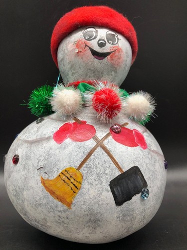 Vintage Ghourd, " Mr. Snowman", kreativer dekorativer Ghourd 10 Zoll - Bild 3 von 7