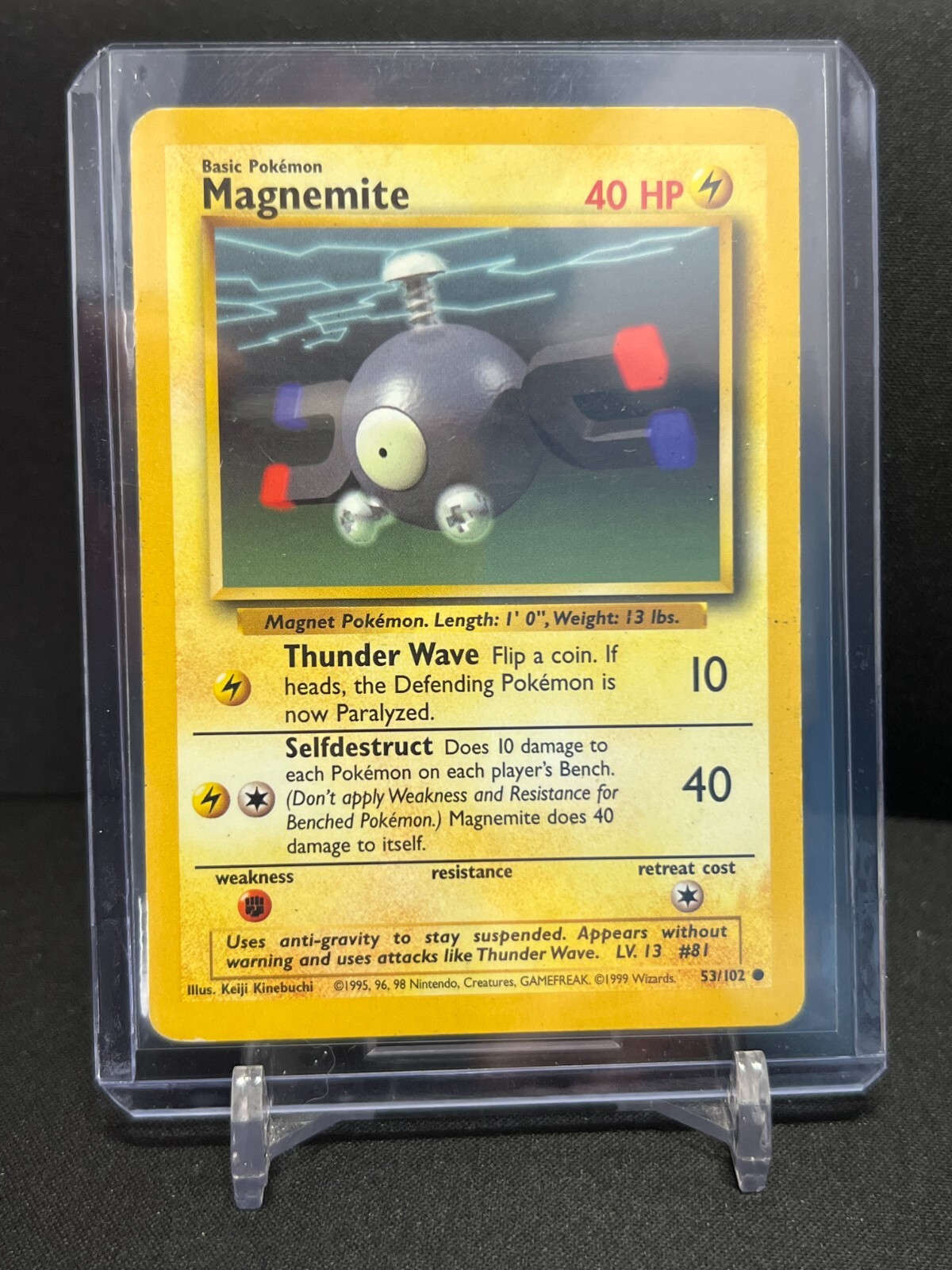 Magnemite 53/102 Common 1999 Pokémon Unlimited Base Set MP