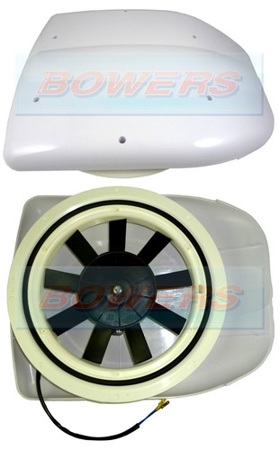 12V LOW PROFILE POWERED MOTORISED ROOF FAN AIR VENT EXTRACTOR MOTORHOME DOG VAN - Picture 2 of 7