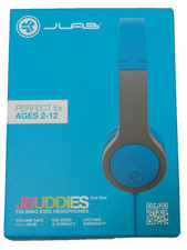 JLab JBuddies Folding Gen 2 Kids Wired Headphones Volume Safe 85dB - Blue/Gray