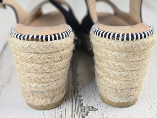 Espadrillas in tela nera Viscata Calella plateau zeppe imbracatura posteriore taglia EU39 US8 - Foto 4 di 8