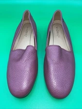 Vionic Women's Willa 2 Slip-On Flat Leather Shoes, Size 7 Plum NWOT Arch Support