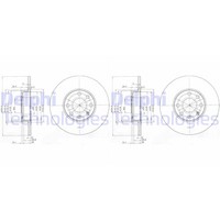 2X Delphi Bremsscheiben 256Mm Voll Vorne Passend FÜR Opel Astra | BG3402