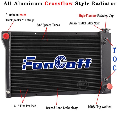 3 Row Radiator For 1967-72 Chevy C10 C20 C30 K10 K20 GMC C15 C1500 K25 K3500