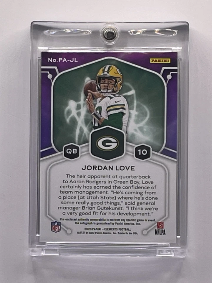 2020 Panini Elements Jordan Love RPA Rookie Proton Patch Auto /50 Packers - Image 2 of 2