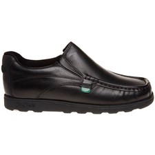 Image of Kickers Boys Fragma Slip School Shoes Black