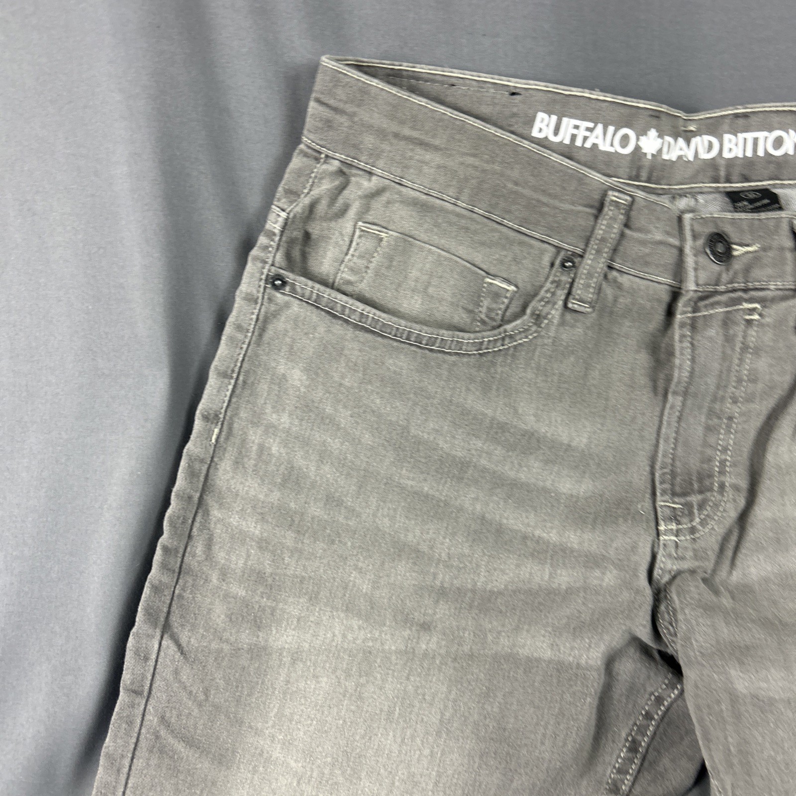 Buffalo David Bitton Jeans Ash X Slim Stretch 33 x 30 Gray Wash NWT MSRP $109