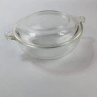 VTG PYREX 019 Clear Glass 20oz 600ml Baking Casserole Dish Handles + Lid 681-C-9