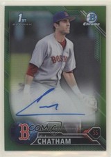 2016 Bowman Draft Chrome Pick Green Refractor 70/99 CJ Chatham #CDA-CC Auto 0g4