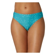 O'NEILL Women's Aqua Polka Dot Stretch Mid-Rise Sandys Bikini Bottom S New