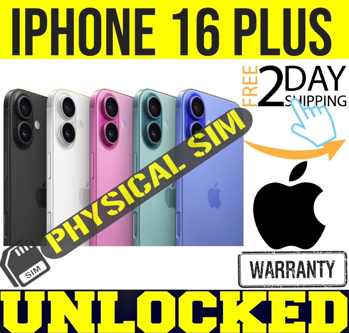 APPLE IPHONE 16 PLUS - 128GB 256GB (FACTORY UNLOCKED) ✓PHYSICAL
