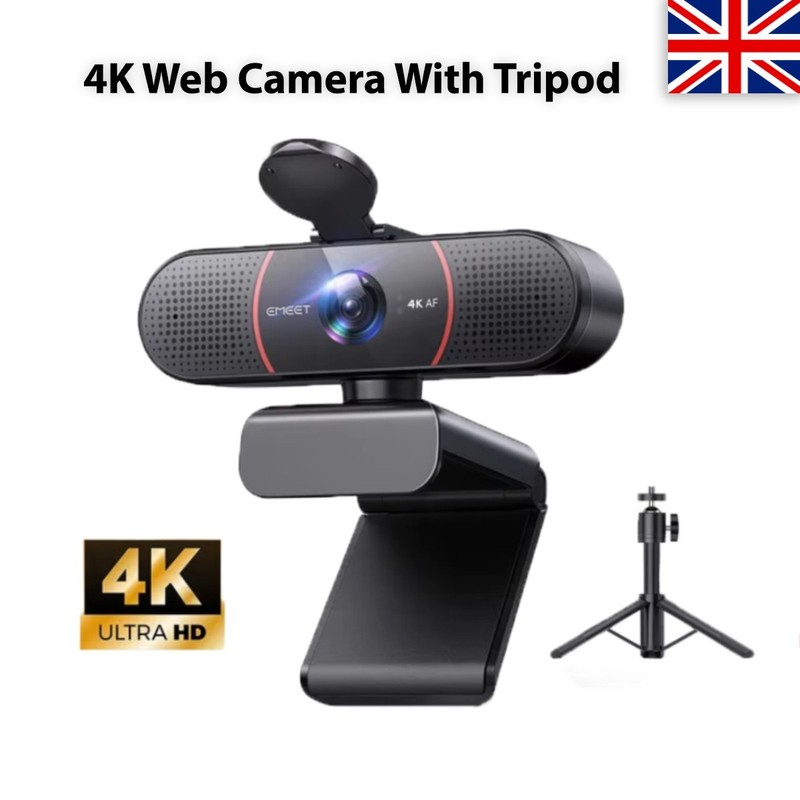 4K USB Webcam Autofocus Streaming Camera Dual Mic for Zoom Teams OBS for PC/Mac