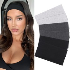6 Packs Wide Headbands for 1 Count Pack of 6 , Black, Dark Gray, Light Gray