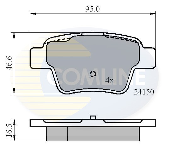Rear COMLINE CBP01658 Brake Pad Set, disc brake for CITROËN,PEUGEOT