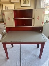 Child's Metal Red and Cream Hoosier