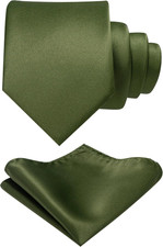 Solid Color Tie and Pocket Square Hankerchief with Lapel Pin Set for Men