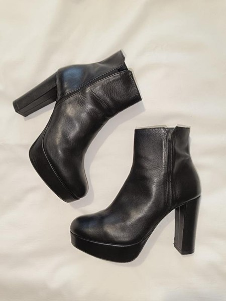 Women Pons Quintana Ankle Boots Black Leather 38 #4BBS