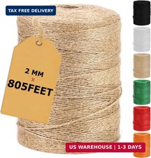Vanhench 805FT Natural Jute Twine String, Bulk Hemp Jute Rope Cord Twine for Cra