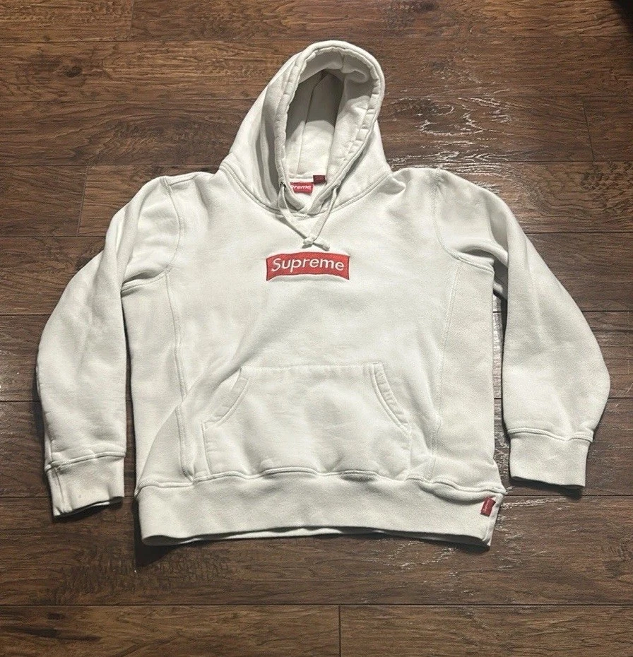 SWEATSHIRT À CAPUCHE FEMME LOGO SUPREME BOX blanc rouge femme moyen