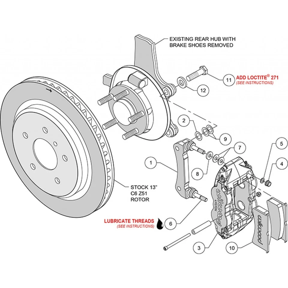Wilwood For Chevy Corvette C5/C6 1997-2013 Superlite Caliper&Bracket Brake Kit - Image 3 of 4