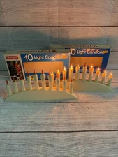 2 Vintage JOYBRITE Christmas Mini 10 Light Candolier with Original Boxes READ!!