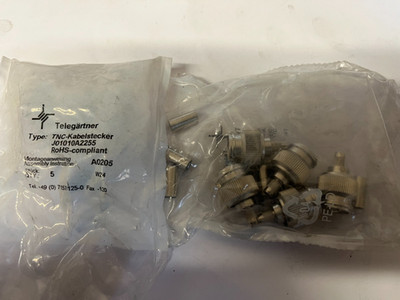 5 Stück Telegartner Stecker Kabelhalterung TNC Stecker Crimpanschluss gerade Gehäuse