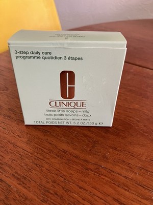 Clinique 3-Step Skin Care Three Little Soaps Mild Type 2  5.2oz