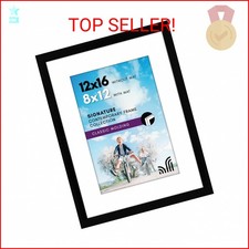 Americanflat 12x16 Picture Frame with Shatter-Resistant Glass - Use as 8x12 Fram