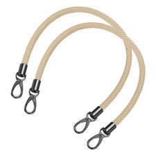 2Pcs 60cm Short Leather PU Braided Purse Replacement Handle - Beige Pink, Black