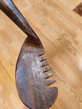 Vintage RARE Hickory Shaft rake style iron