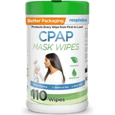 Resplabs CPAP Mask Cleaning Wipes - Unscented, Alcohol-Free Cleaner for All Mask