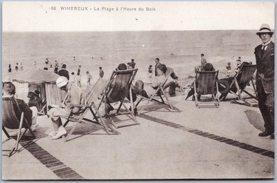 Wimereux Pas-de-Calais Strand Vintage Postkarte Frankreich L'Esperance