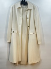 Dolce & Gabanna Sz 46 Ivory Textured Single Breasted 2pc Dress Coat Winter White