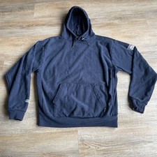 Tyndale FR Flame Resistant Hoodie Large Blue Pullover USA Distressed Heavy
