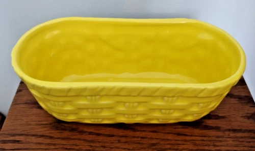 Floraline 585 Yellow Basket Weave design Planter by McCoy Pottery--REDUCED PRICE