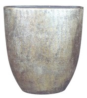 Inna-Glas Ovale Keramikvase Mit Maserung, Gold, 51X17X57 Cm
