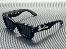 RAY BAN RB4940B 686487 Black Strass Grey Wayfarer Puffer Unisex 47 mm Sunglasses