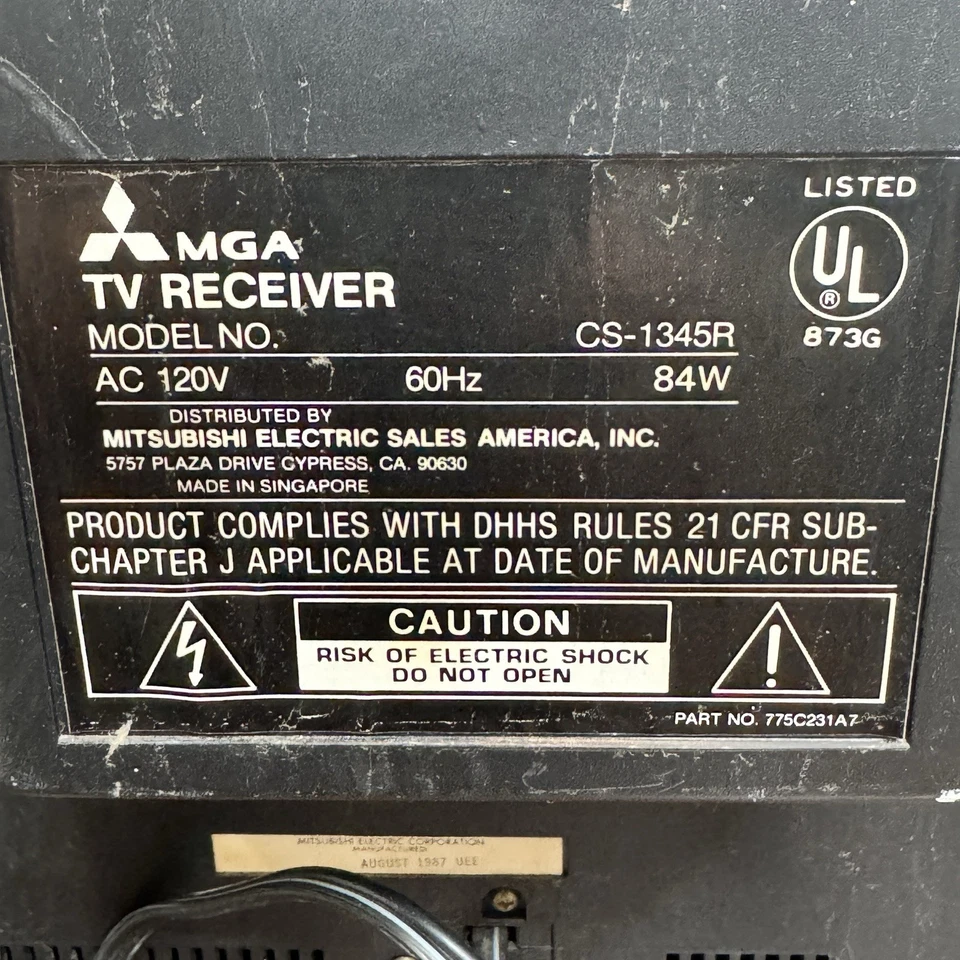 Mitsubishi Vintage Television CS-1345R 13" Retro Gaming CRT Nostalgic Gamercore - Image 3 of 4