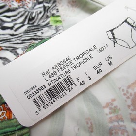 Lise Charmel Bikini Set Feerie Tropicale Top 38C Bottom Med Charms Ruched Nature