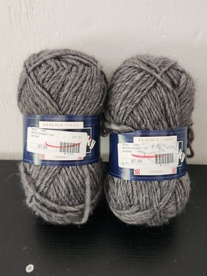 Kraemer Yarns Mauch Chunky Lot 2 Skeins Shitake Wool Chunky USA Made 120 Yds