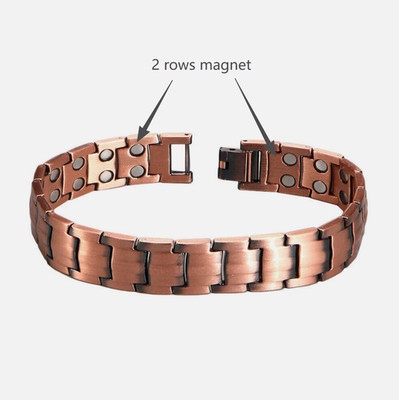 Dual Row Magnetic Copper Bracelet Vintage 2-Row Magnet Therapy Men's Copper