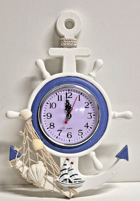 Maritime Quarz Wanduhr im Anker Design   Nautische Deko Uhr im maritimen Stil